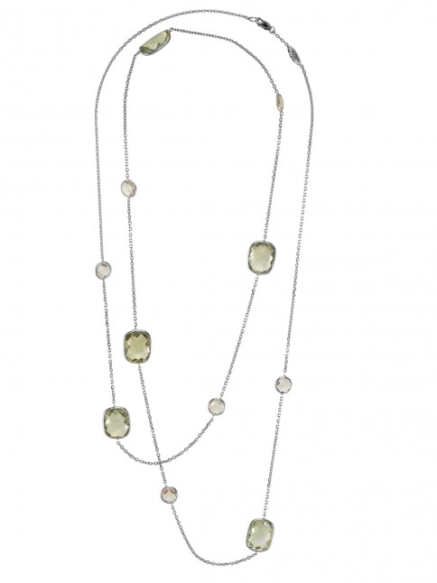 green amethyst long necklace