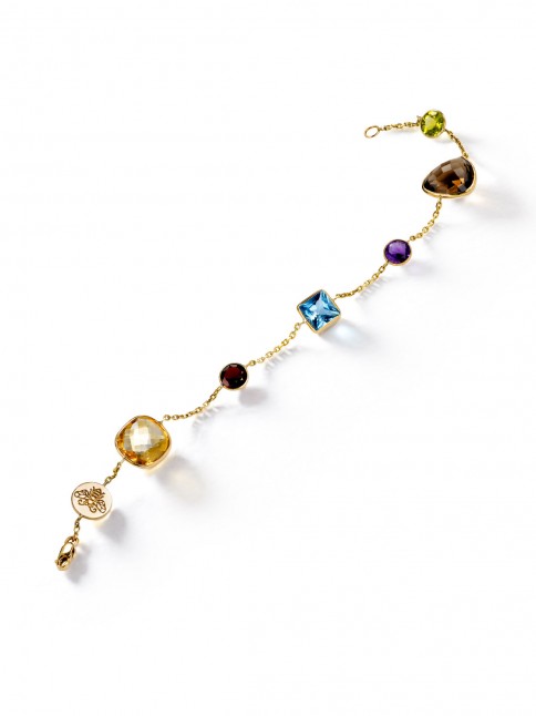 multi stone bracelet gold